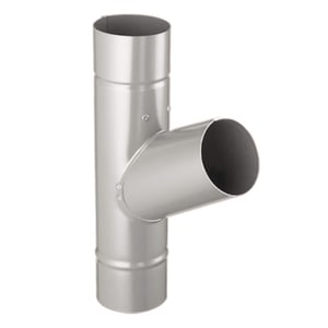 Regenpijpafsplitsing 60 graden van staal, grijs aluminiumkleurig RAL9007, 50 µm polyurethaan gecoat