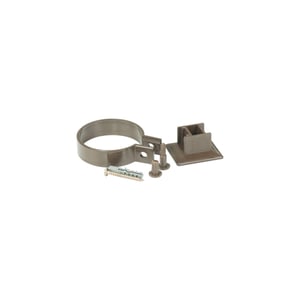 Plastmo regenpijpbeugel van bruin PVC met schroef en plug, losse onderdelen