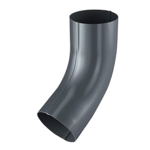 Fallrohrbocht van staal in antracietgrijs (RAL 7016) met 50 µm Polyurethaan coating, hoofdaanzicht
