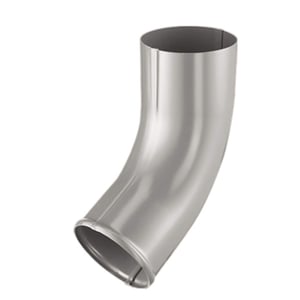 Niagara stalen regenpijpbocht, grijs aluminiumkleurig (RAL9007), 50 µm Polyurethaan coating