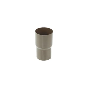 Regenpijpverbinder van bruin PVC van Plastmo, cilindrisch met trede, hoofdweergave
