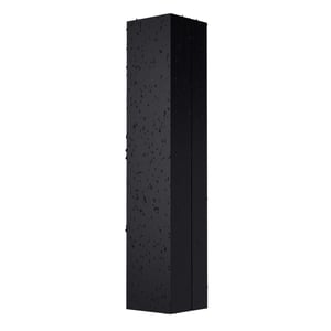 Regenpijp van staal, Gitzwart RAL 9005, met polyurethaancoating en waterdruppels