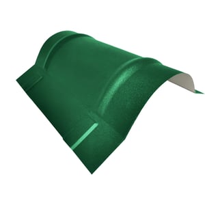 Nokvorst halfrond klein van mintgroen staal, 0,50 mm dikte, hoofdaanzicht