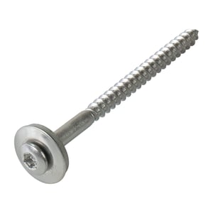 RVS schroef blank, met platte kop en binnenzeskant-aandrijving, houtdraad