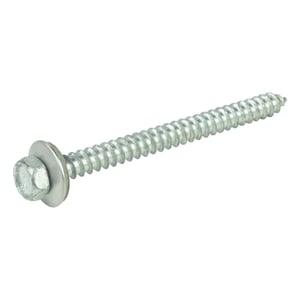 RVS schroef blank, zeskantkop met sluitring, houtdraad