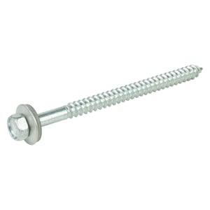 RVS schroef blank met zeskantkop en sluitring, houtdraad