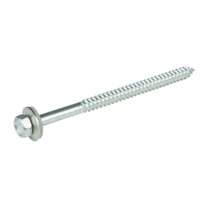 RVS schroef blank met zeskantkop en sluitring, close-up