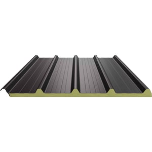 Sandwich Paneel ECO 1000-30 dak, grijsbruin, bovenaanzicht, met 25 µm polyestercoating