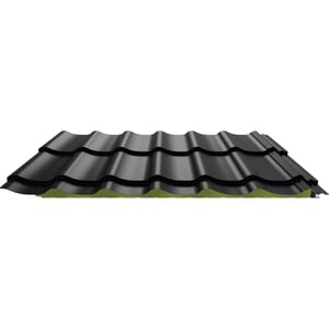 Sandwichpaneel Permapan 40 dak Gitzwart RAL 9005, zijaanzicht