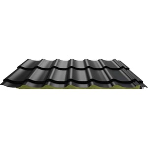 Sandwichpaneel Permapan 40 dak Gitzwart RAL 9005, zijaanzicht