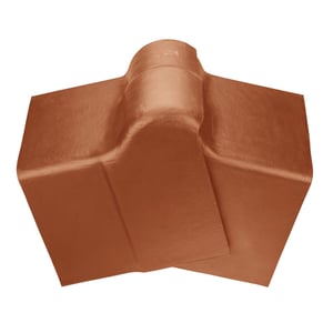 Humanit vezelcement nokkap in terracotta, hoofdaanzicht