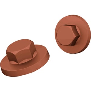 Joris Ide kalot kunststof terracotta, twee aanzichten van een zeskantige kalot