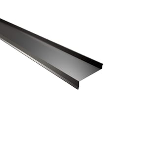 Vensterbank Gitzwart (RAL 9005) van staal 0,50 mm, 25 µm polyester, bovenaanzicht schuin