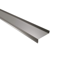 Vensterbank van staal, 0,50 mm, grijs aluminiumkleurig, hoofdaanzicht