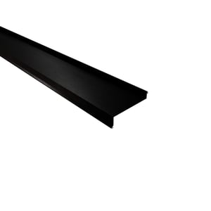 Vensterbank uit staal, Zwart RAL 9005, 0,50 mm, schuin van boven