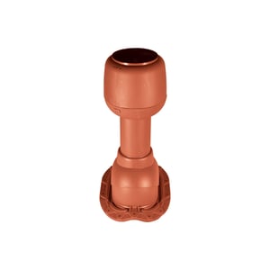 Weckman ontluchtingspijp met grondplaat van kunststof in terracotta, hoofdaanzicht