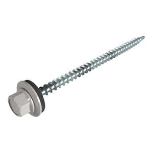 Verzinkte schroef Weckman, aluminiumkleurig (RAL9007), met zeskantkop en afdichtring, hoofdweergave