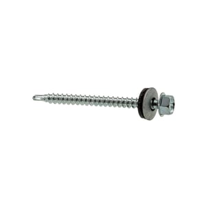Verzinkte schroef met zeskantkop en afdichtring, blank, van Polmetal
