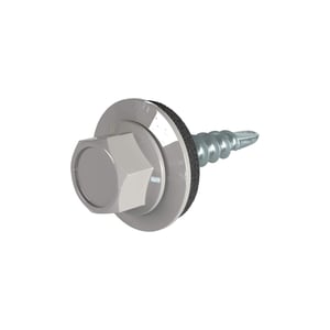 Verzinkte schroef met zeskantkop en afdichtring, aluminiumgrijs (RAL 9007), vrijstaand