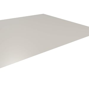 Vlakke plaat staal 0,50 mm zuiverwit RAL 9010, schuin van bovenaf