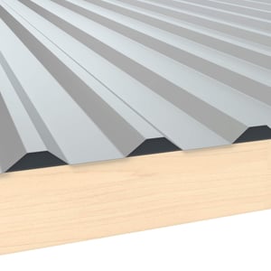 Tandplaat ongeperforeerd, antracietgrijs RAL 7016, 0,75 mm staal, op houten onderconstructie