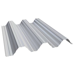 Damwandplaat T92P dak lichtgrijs RAL 7035, 0,75 mm, bovenaanzicht schuin