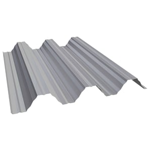 Damwandplaat T92P dakplaat Zilver-Metallic, 0,75 mm staal, 25 µm polyestercoating, hoofdaanzicht