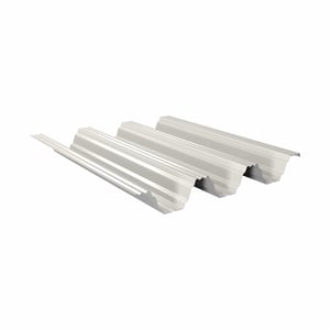 Damwandplaat TP104 dak, Grijswit (RAL 9002), 0,65 mm staal, 25 µm polyestercoating, hoofdweergave