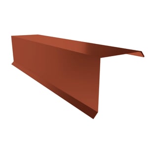 Gevelpan uit koperbruin staal, 0,75 mm, 25 µm polyester gecoat, hoofdaanzicht