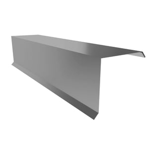 Gevelpan van grijs aluminiumkleurig staal, 0,75 mm dikte, hoofdweergave