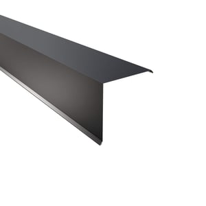 Gevelpan van antracietgrijs staal, 0,63 mm dik, 25 µm polyestercoating, hoofdaanzicht