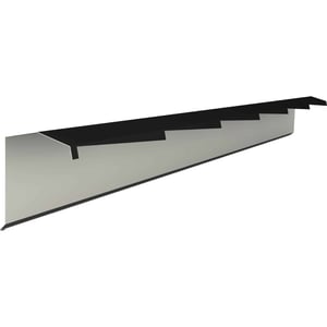 Windveer Gitzwart RAL 9005, 0,50 mm staal, zijaanzicht