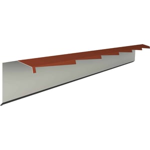 Windveer terracotta staal 0,50 mm Grandemat, zijaanzicht van de profielvorm