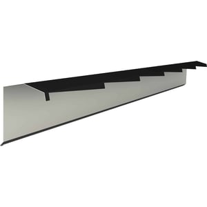 Windveer Gitzwart RAL 9005, 0,50 mm staal, zijaanzicht