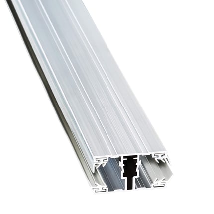 A1 schroefprofiel middenprofiel 16 mm, blank aluminium, schuin van boven met snijkant