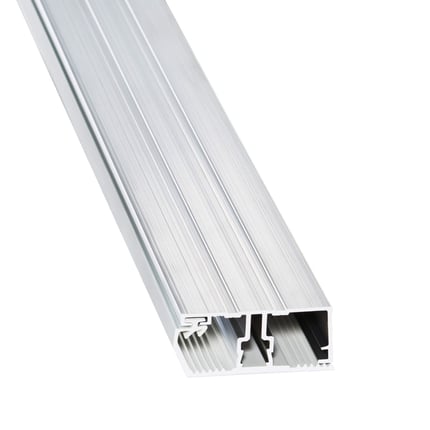 A2 afdekprofiel van blank aluminium, 16 mm, met zijgroef en geribbelde onderzijde, hoofdweergave