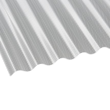Helder acrylglas golfplaat 76/18, 3,00 mm dik, met gestructureerd oppervlak in detail