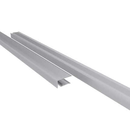 Afwerkprofiel bovenzijde van blank aluminium, 10 mm, twee profielen schuin van boven