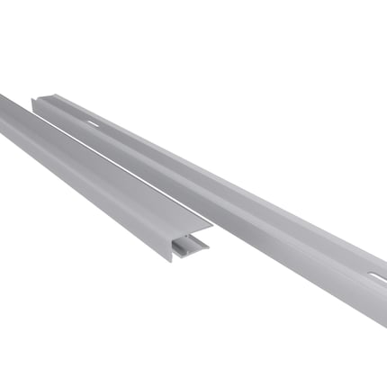 Afsluitprofiel onderzijde van blank aluminium, 10 mm, met twee profielen naast elkaar