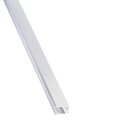 Afwerkprofiel van blank aluminium, 10 mm, hoofdaanzicht schuin van boven