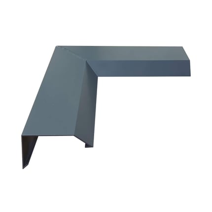 Buitenhoek ISOS aluminium antracietgrijs RAL 7016, 1,50 mm, van linksboven gezien