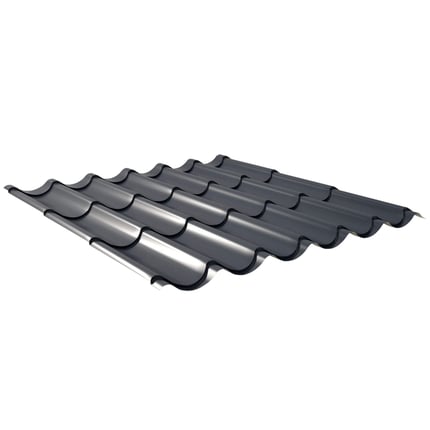 Dakpanplaat 2/1060 Antracietgrijs, 0,50 mm staal, 25 µm polyestercoating, hoofdweergave