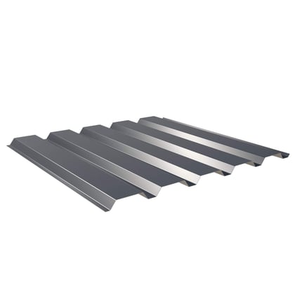 Damwandplaat 35/207, Antracietgrijs (RAL 7016), 0,50 mm staal, 25 µm polyestercoating, hoofdaanzicht