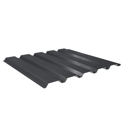 Damwandplaat 35/207 in donkergrijs, 0,50 mm, hoofdaanzicht met 35 µm matpolyester coating
