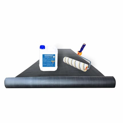 EPDM dakfolie rol, zwart, 1,20 mm dikte, met lijmkanister en verfroller