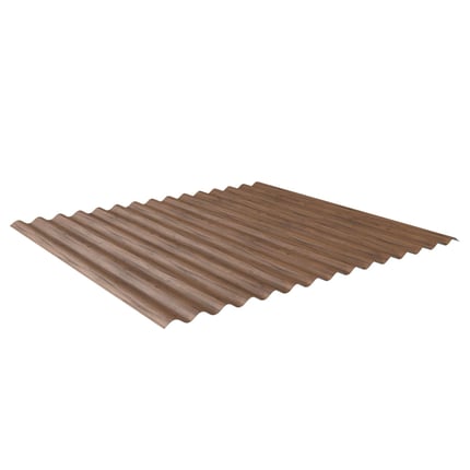 Golfplaat 18/1064 Eiken, 0,50 mm staal met 35 µm structuurpolyester coating, hoofdaanzicht