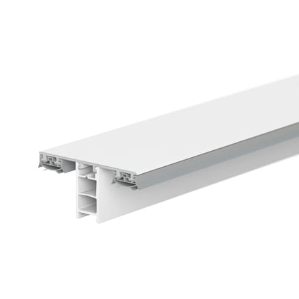 Mendiger middenprofiel, wit, aluminium en kunststof, zijaanzicht met holle kamerstructuur