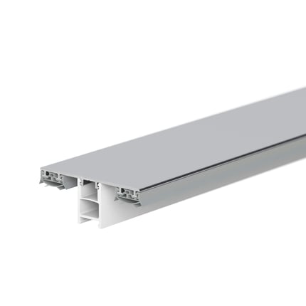 Mendiger middenprofiel, blank aluminium met witte kunststof onderbouw, voor 6-11 mm platen