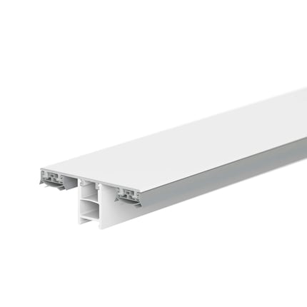 Mendiger middenprofiel van aluminium en kunststof, wit, detail van de profielstructuur