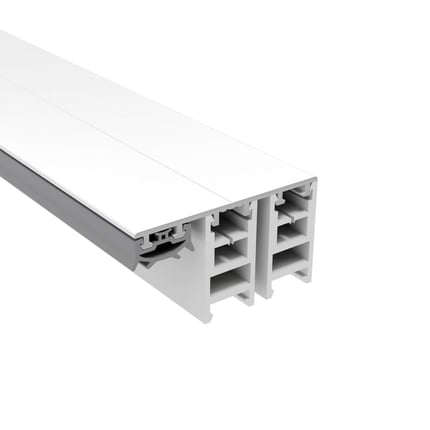 Mendiger randprofiel 16 mm, wit, aluminium en kunststof, met kamerstructuur en afdichting